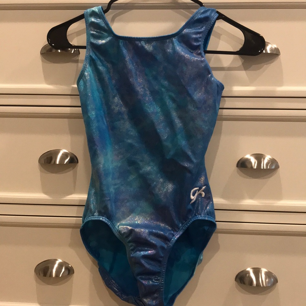 blue gk gymnastics leotard
